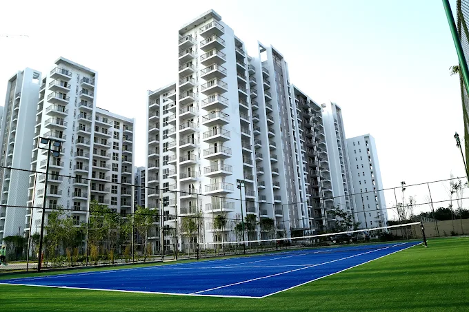 La Vida towers seen from the sports field